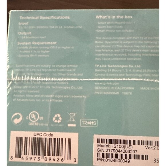 TP-LINK Kasa HS100 Smart Wi-Fi Plug - Google, Alexa, Samsung, Apple, Nest - Picture 4 of 6